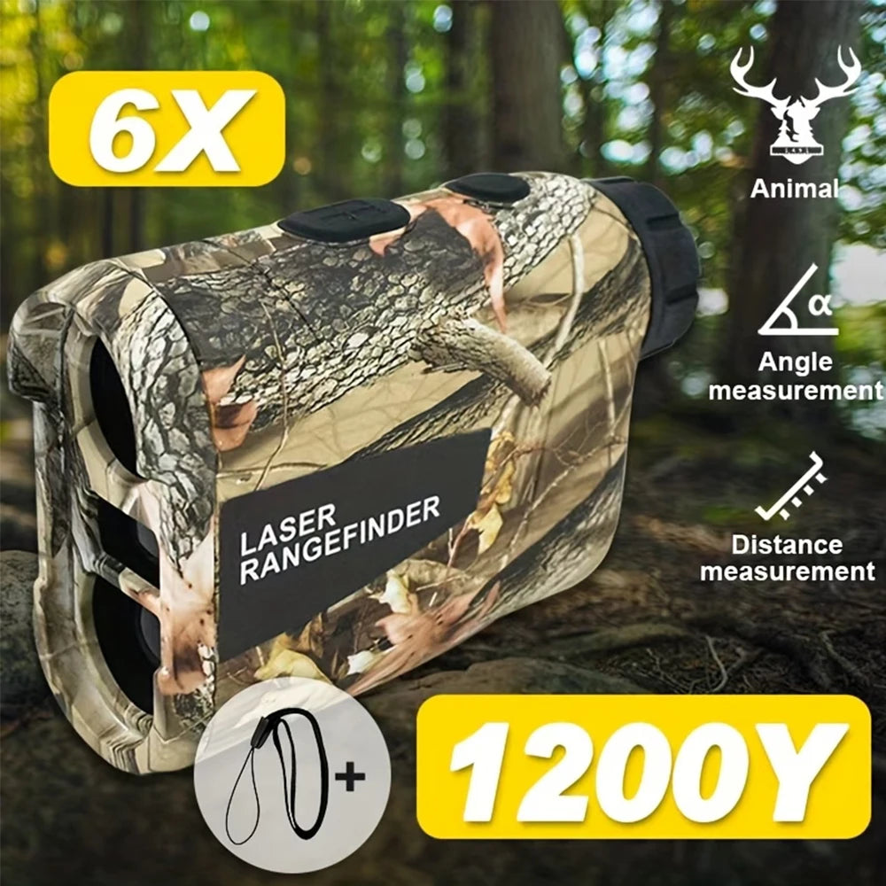 Laser Hunting Rangefinder 600/800/1200Y with Slope 6X  Golf Range Finder For Hunting Golfer Type-C Rechargeable