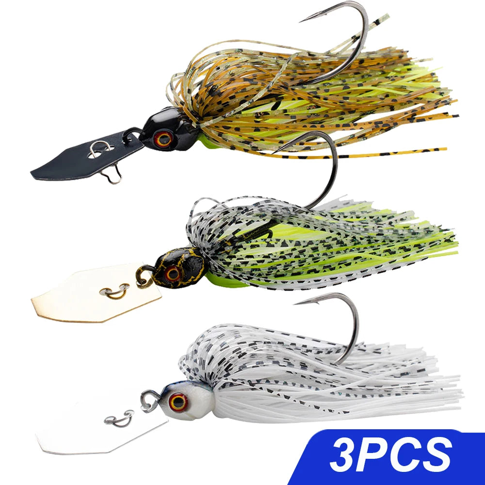 Spinner Bait 7g/9g/12g/14g/21g Fishing Lures Kit Set Pesca Chatter Weedless Metal Blade Rubber Jig Head Hook Wire Spinnerbait