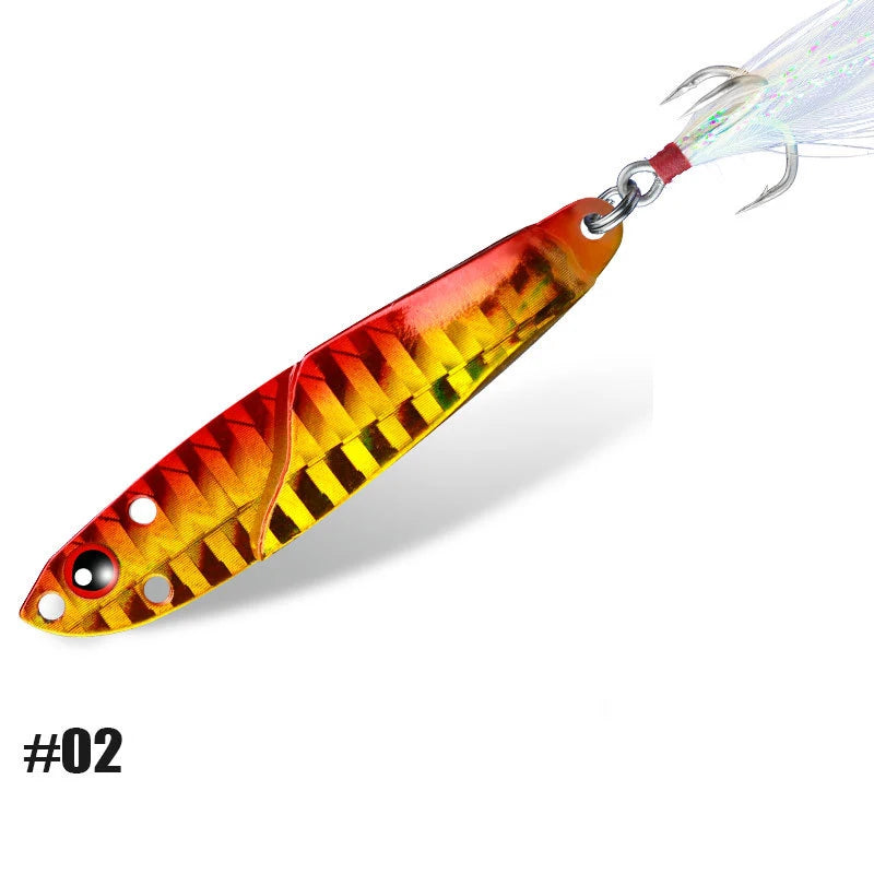 1PC Metal Jig 3D Fish Bait Tackle Trout Shore Drag Cast Jigs 7g 10g 15g 20g Slow Jigging Lure Sea Fishing Lures