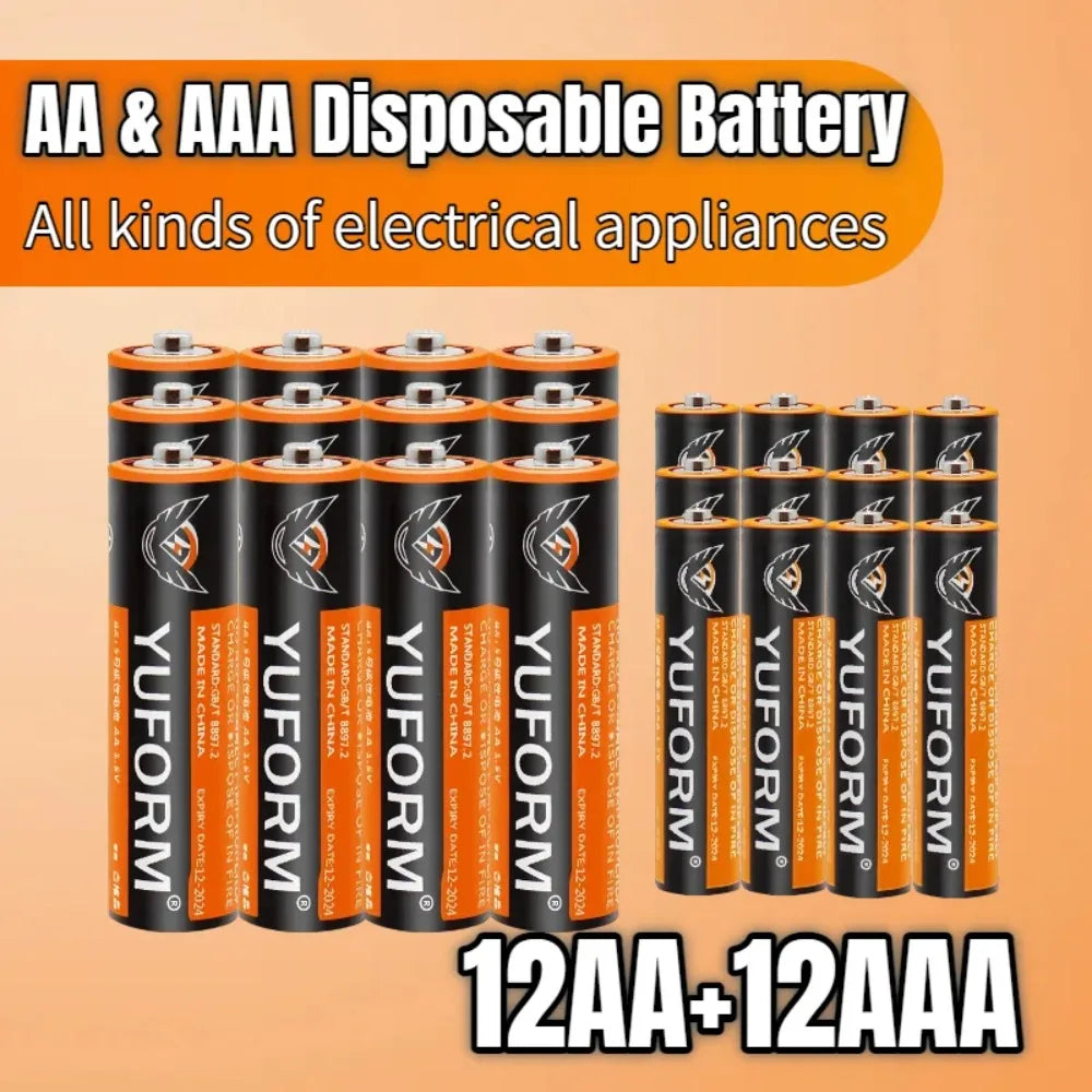 1.5V AA AAA Alkaline Batteries Super Long Lasting Power for Flashlights, Toys, Cameras & High-Drain Electronics