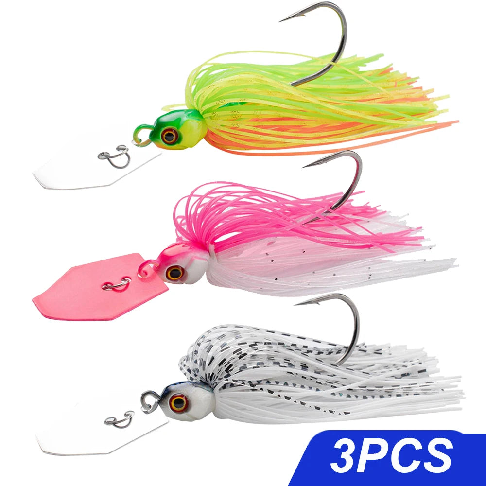 Spinner Bait 7g/9g/12g/14g/21g Fishing Lures Kit Set Pesca Chatter Weedless Metal Blade Rubber Jig Head Hook Wire Spinnerbait
