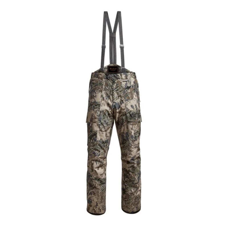 Ainfad Men's Camouflage Insulated Bib Pants Fall Winter Fishing Hunting Aerolite Incinerator Outdoor Work Trousers