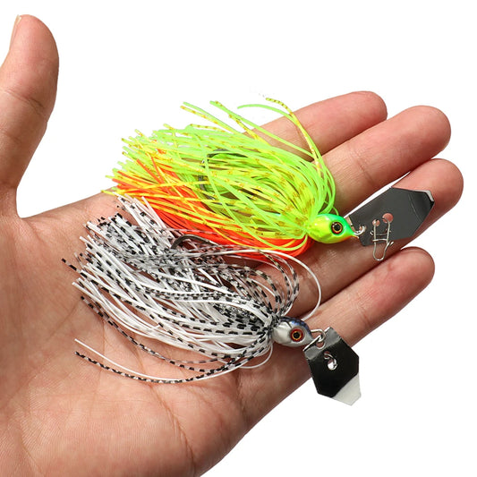 Spinner Bait 7g/9g/12g/14g/21g Fishing Lures Kit Set Pesca Chatter Weedless Metal Blade Rubber Jig Head Hook Wire Spinnerbait