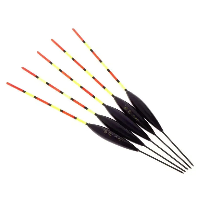 5 Pcs/Set Fishing Float Buoy Barr Wood Fluorescent Tail Stick Floating Wooden Tackle Ice Fishing Carp Luminous Dobber
