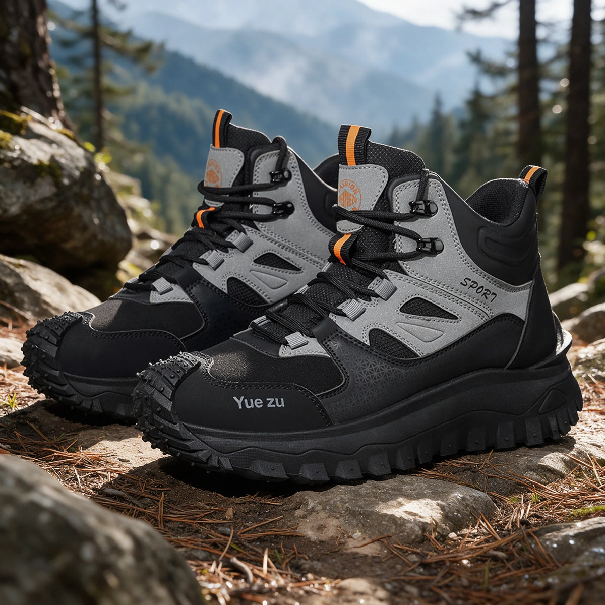 New Autumn High-Top Large-Size Sports Hiking Boots, Comfortable Thick-Soled Lightweight Casual Walking Shoes, Suitable for Daily Outdoor Activities, Walking, Traveling, Mountaineering, and Camping Gear for All Seasons