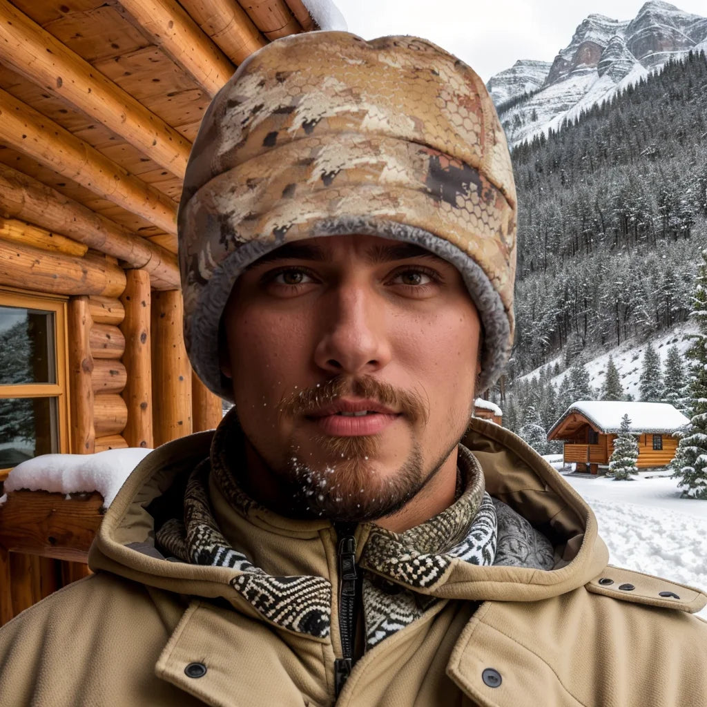 Men's Three-in-One Fabric Jetstream Insulated Beanie Winter Hat Thermal Cap for Cold Weather