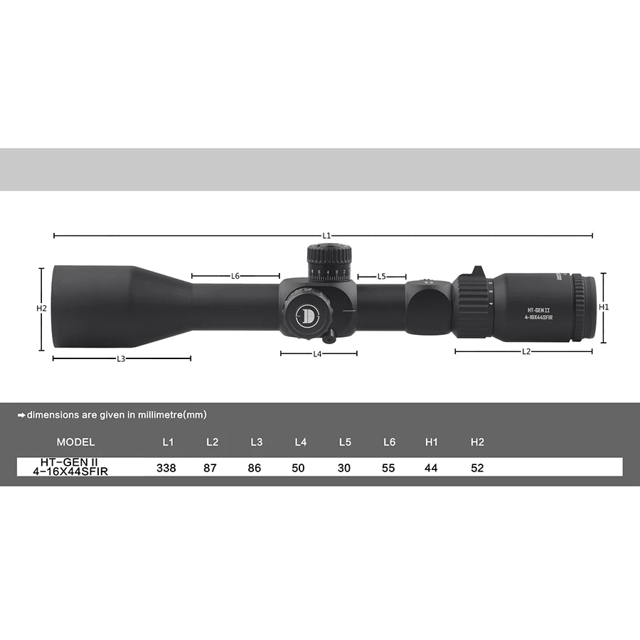 DISCOVERYOPT HT Gen2 4-16X44 SFIR FFP Tactical Riflescope First Focal Plane Illuminated Reticle Scope Hunting Optical Sights