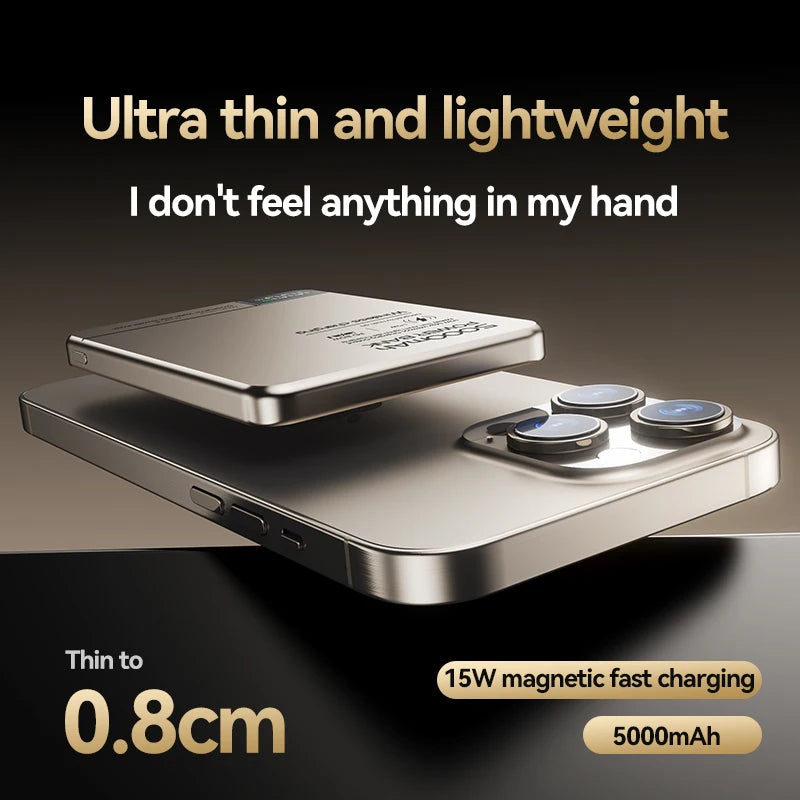 New High Quality Alloy Fast Charger Power Banks With Gifts Backup Battery Powerbank Magnetic Wireless Phone Charger For Magsafe