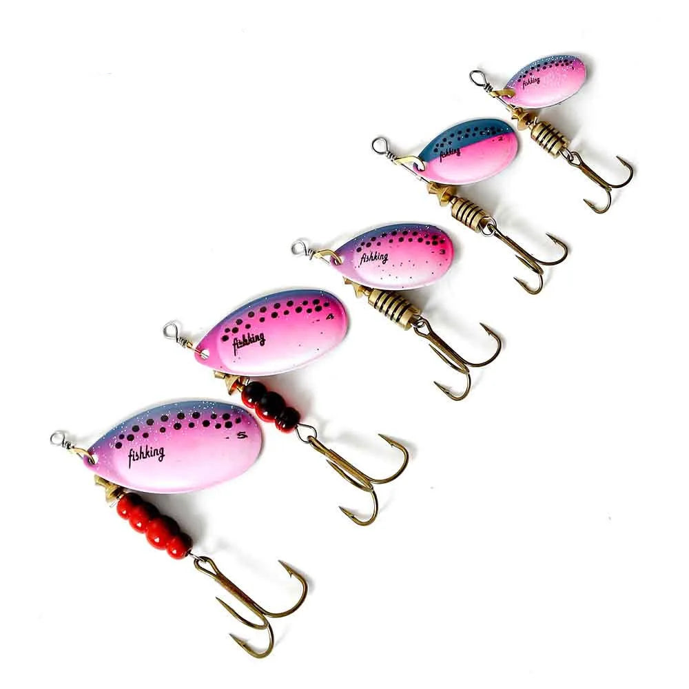 Spinner Bait Fishing Lure 3.9g 4.6g 7.4g 10.8g 15g Rotating Spinners Spoon Lures Pike Metal With Treble Hooks Fishing Goods
