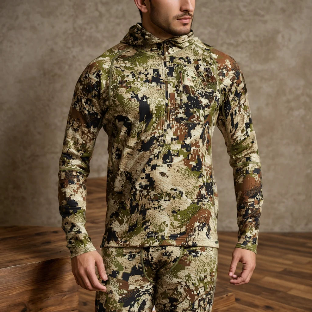 High Quality Heavyweight Camouflage Hoodie 3M Additive Fast Drying Anti-Microbial Adventure Wear Sweatshirt for Outdoor Hunting