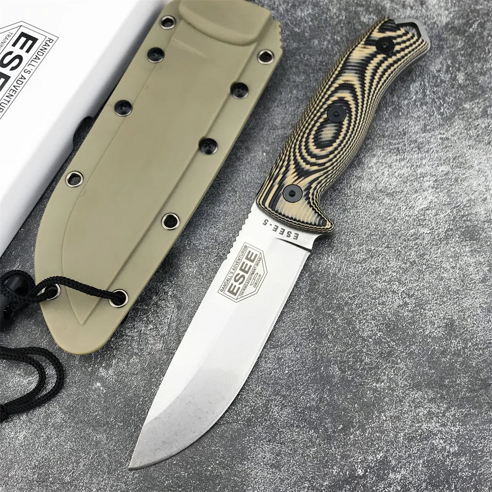 NEW ESEE-5 Fixed Blade Knife D2 Blade G10 Handle High Quality Outdoor EDC Camping Hiking Hunting Survival Tools Pocket Knife