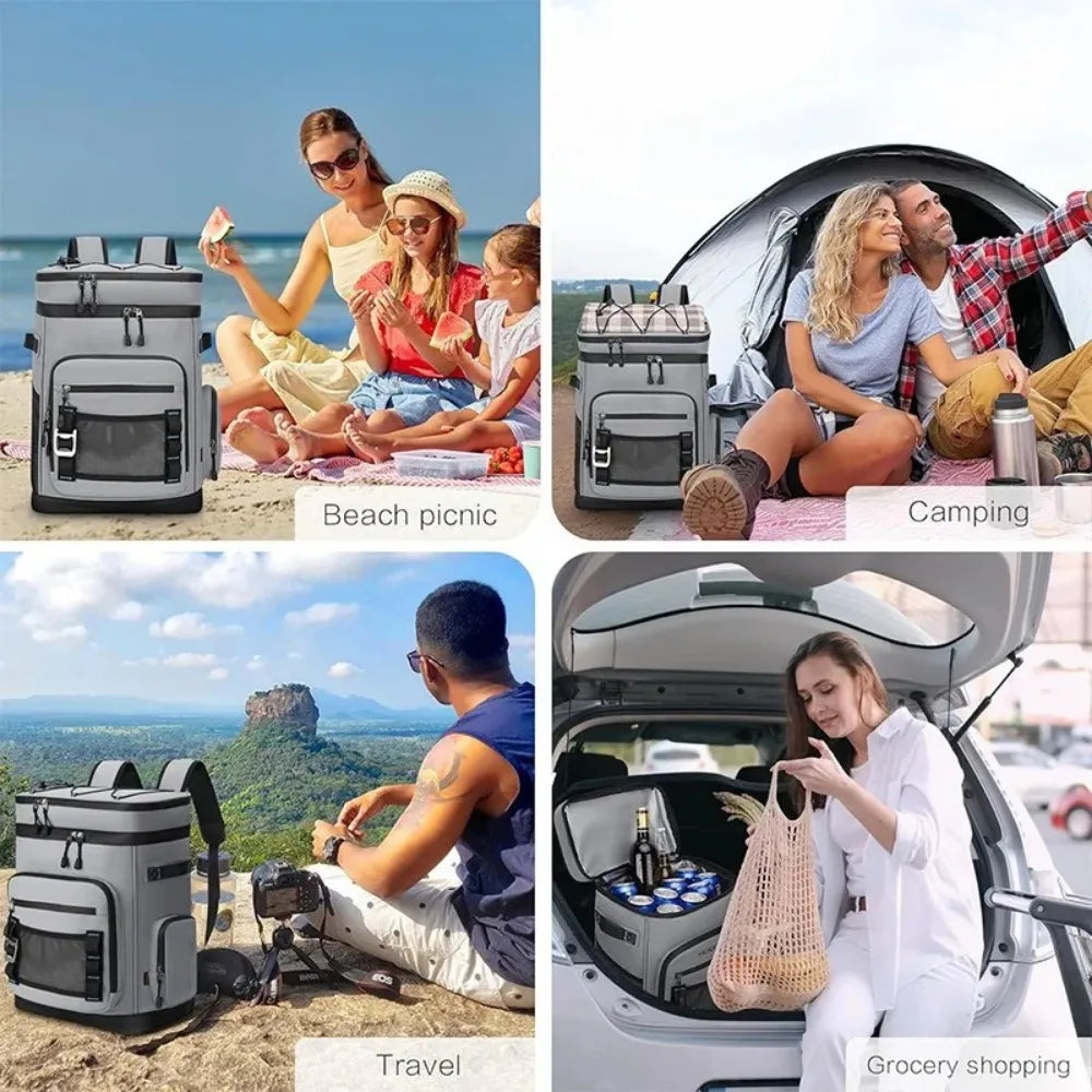 Waterproof Thermal Insulation Cold-proof Ice Pack Outdoor Camping Fishing Picnic Lunch Bag Leak-proof Refrigerated Backpack