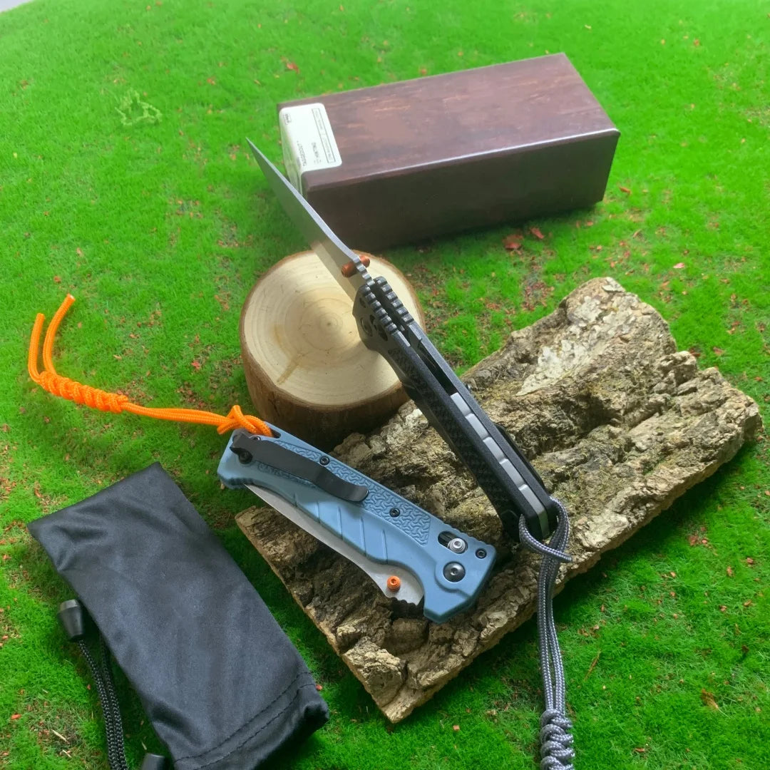 BM18060 Folding Pocket Knife Blue Handle CPM MAGNACUT Blade Nylon Fiber Handle Gift Knife US Warehouse Custom Wholesale Retail