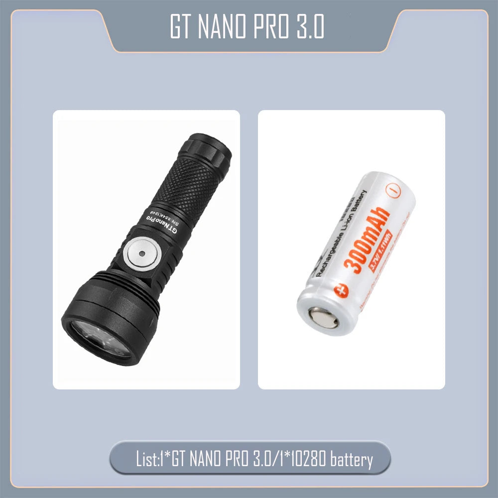 Outdoor Fishing Lighting Camping Lantern EDC LED Flashlights 1600LM Type C Rechargeable Lamp Self Defense Torch GT NANO PRO 3.0