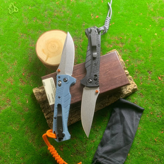 BM18060 Folding Pocket Knife Blue Handle CPM MAGNACUT Blade Nylon Fiber Handle Gift Knife US Warehouse Custom Wholesale Retail