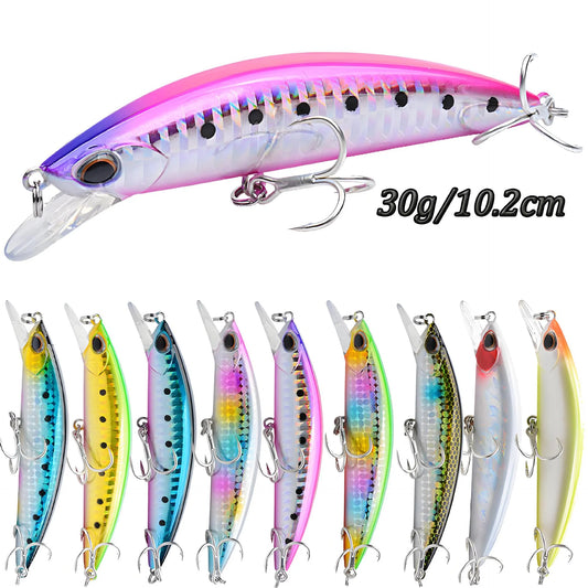 NUNATAK Long-range Throwing Baits Sea Fishing Lures Sinking Lure 3D EYES 9.5CM/30G 10.2CM/30G Hard Baits SEA BASS Fishing Baits