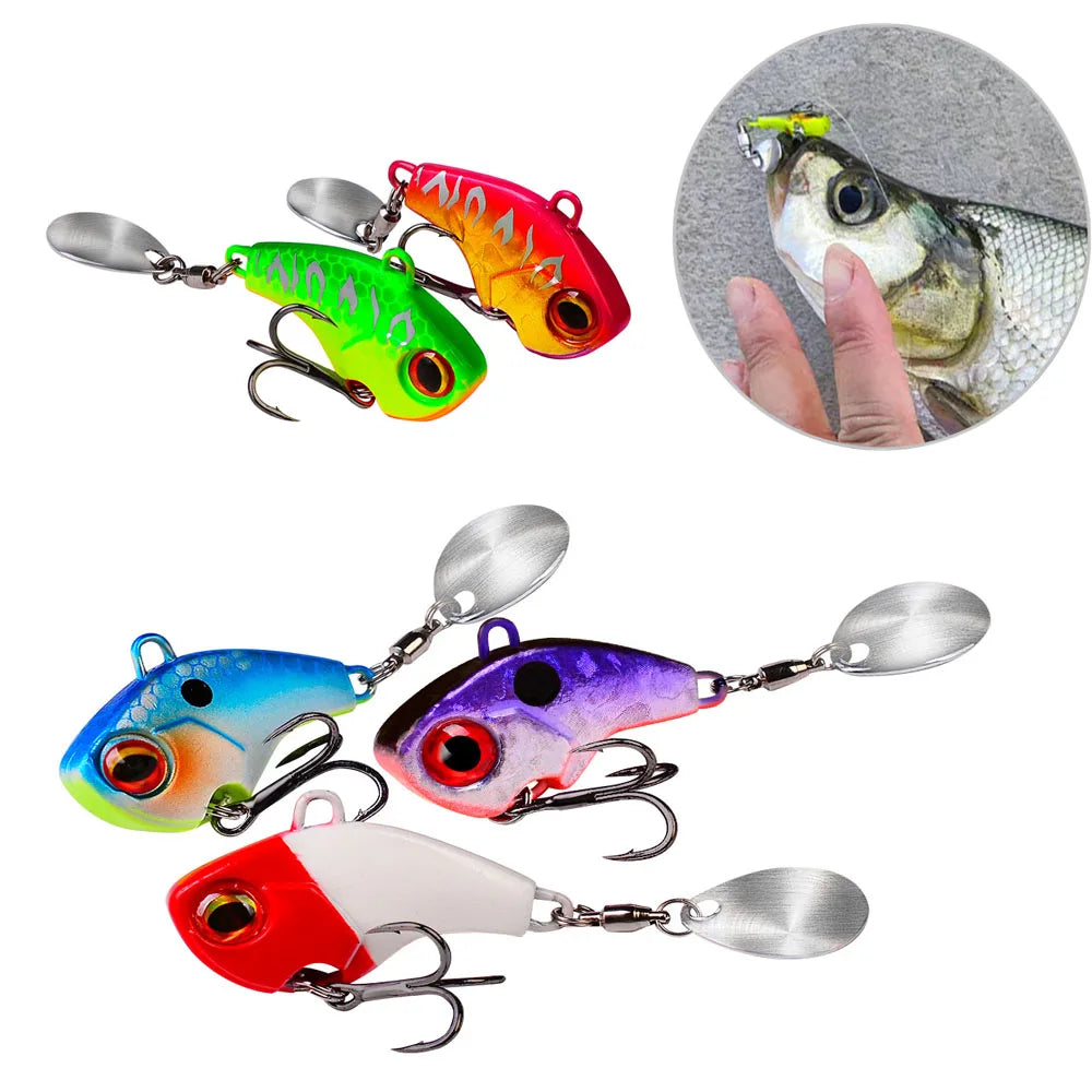 Fishing Lures Wobble Rotating Metal Vib Vibration Bait Winter Fishing 5g 7g 10g Artificial Hard Baits Spinner Spoon Lure Pesca