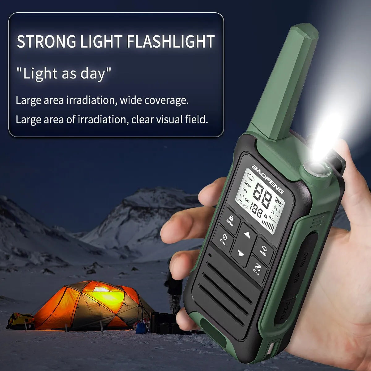 2pcs Baofeng F22/T22 Mini Walkie Talkie PMR Long Range Rechargable Portable Two Way Radio Type-C Charger VOX for Camping Trip