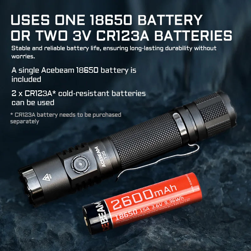 ACEBEAM T35 Compact Tactical EDC Flashlight Long Range 380 Meters 1900 High Lumens Flashlights For Emergency Camping