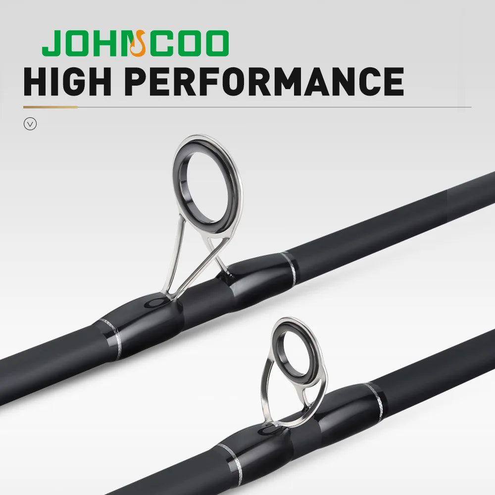 JOHNCOO Carbon Fishing Rod 2.7m 3.0m MH H Power Spinning Rod Sea Bass Inshore Fishing Rod 3 Sections long Casting Fishing Rod
