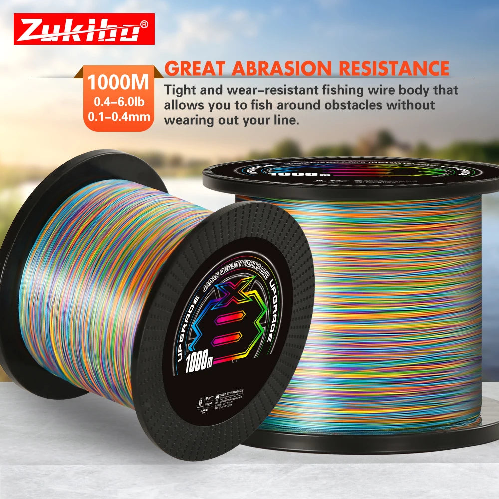 1000M/500M Japan Original X-BRAID Upgrade X8 Super Strong Saltwater Fishing Line 8 Strands Multifilament Muiltcolor PE Line