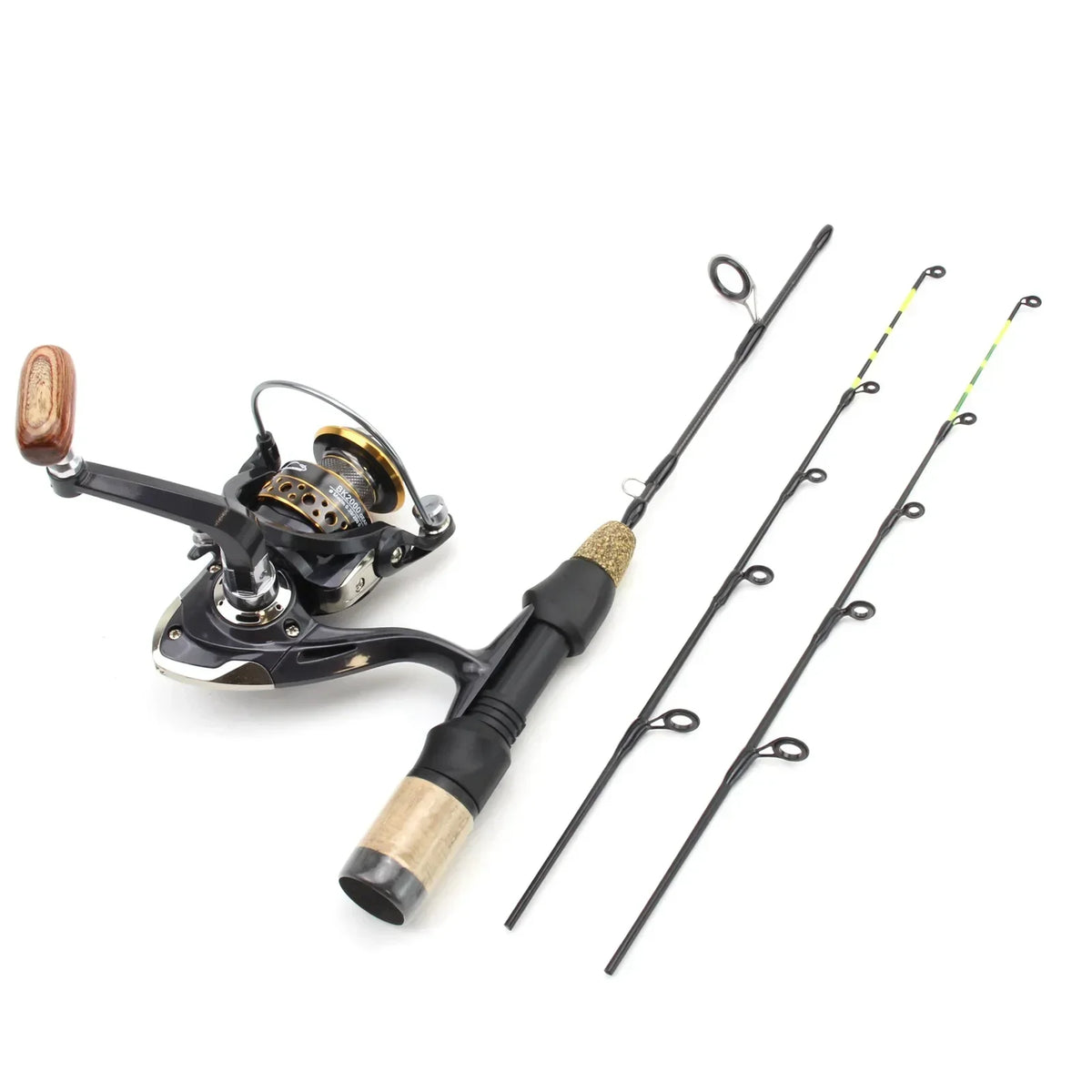 60cm Ice Fishing Rod With Reel Portable Light Folded Pole Carbon Fiber River Shrimp Fishing Pole Winter Fishing Tackle Set