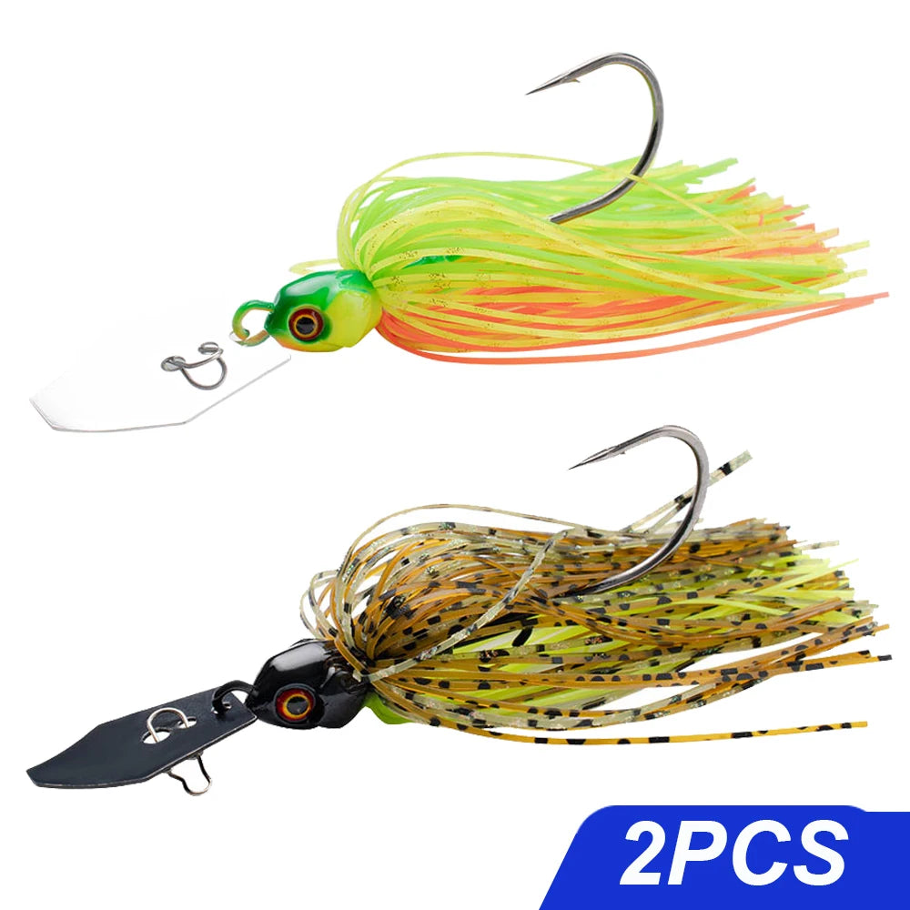 Spinner Bait 7g/9g/12g/14g/21g Fishing Lures Kit Set Pesca Chatter Weedless Metal Blade Rubber Jig Head Hook Wire Spinnerbait