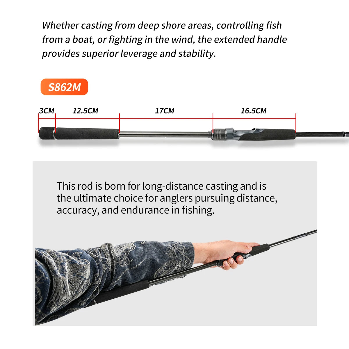 Johncoo long casting Fishing rod light weight surf casting fishing rod 2.58m 2.7m 3.0 fast action fishing rod Spinning rod