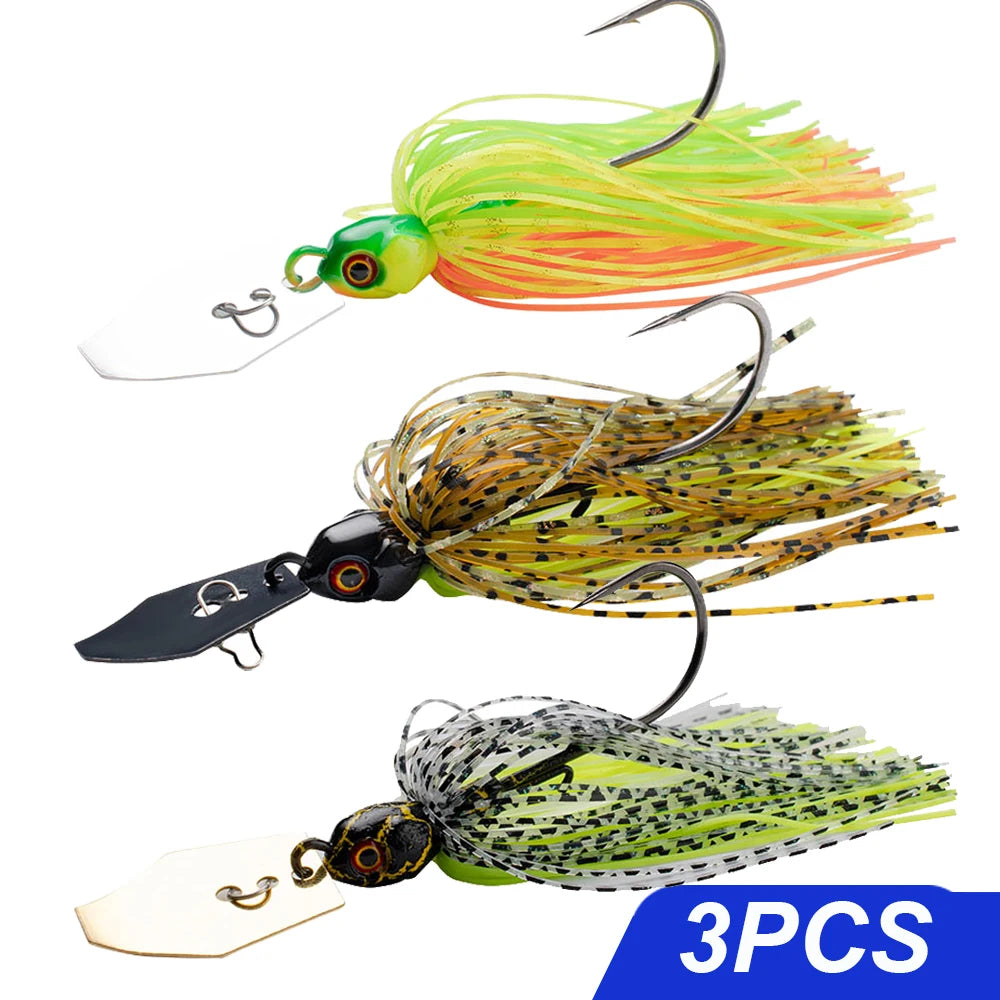 Spinner Bait 7g/9g/12g/14g/21g Fishing Lures Kit Set Pesca Chatter Weedless Metal Blade Rubber Jig Head Hook Wire Spinnerbait