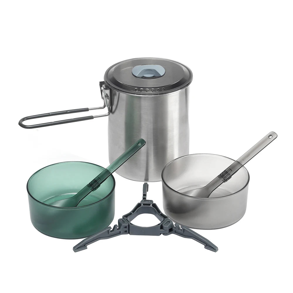 Fire-Maple Antarcti Duo Camping Cooking Set 1.6L Stainless Pot Hiking Picnic Cookware Dishes Tableware Utensil For Tourism