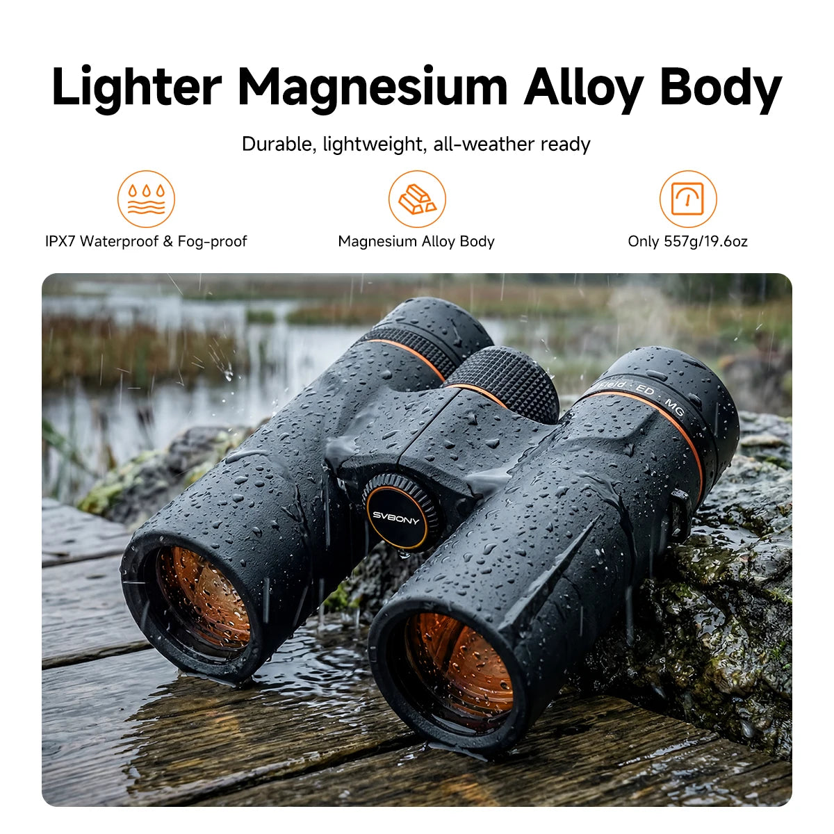 Svbony SA207 ED APO Binoculars 8x32 Wide-angle Flat Field BaK4 Prism FBMC Full-Band IPX7 Waterproof Fogproof for Bird Watching