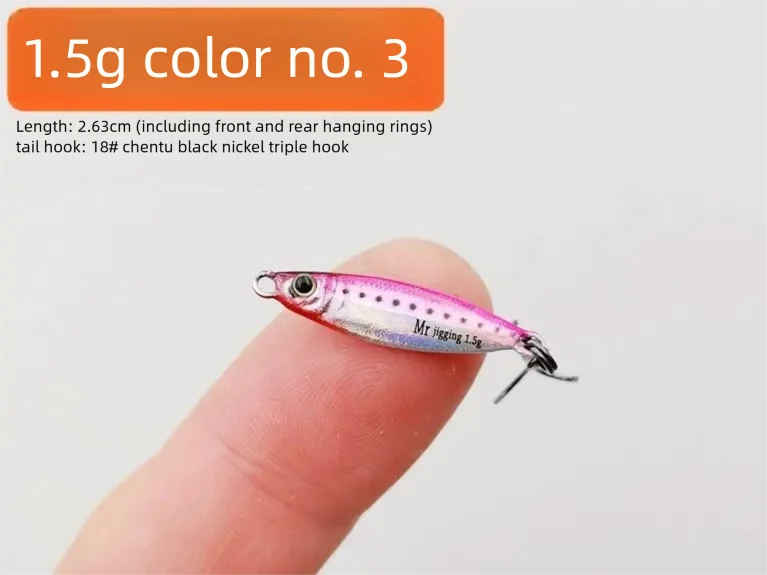 Micro Sized Iron Plate Bait 1.5/3/5g 3D Mini VIB Lure Metal Cast Jig Spoon Pesca Fish Micro Sequin Fishing Lures Artificial Bait