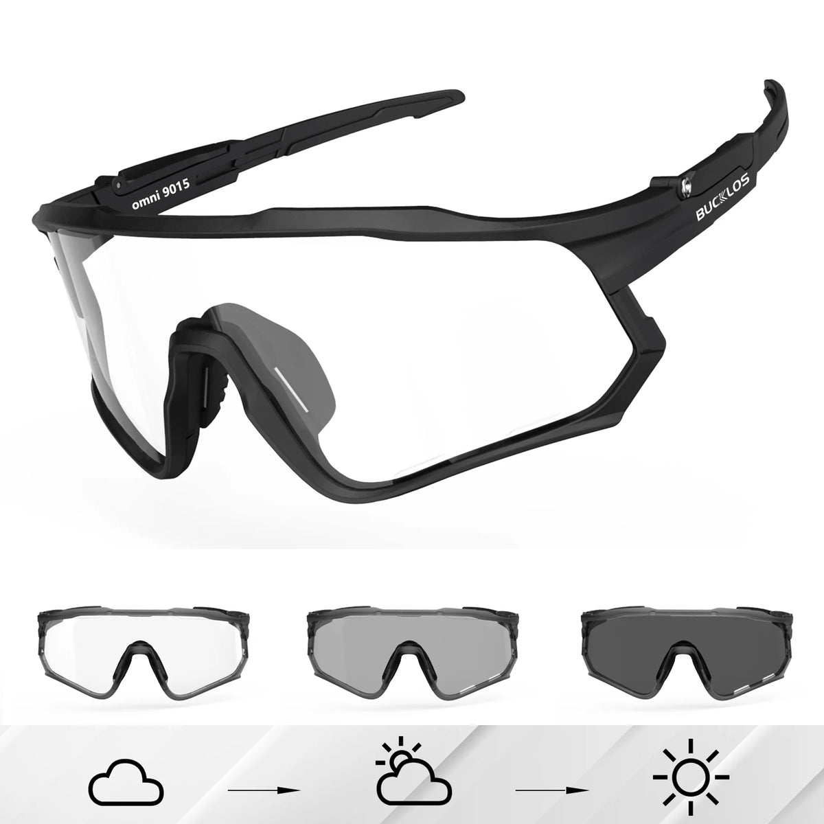 BUCKLOS UV400 Polarized Cycling Goggles Road Mountain Bike Sunglasses TR-90 Frame Outdoor Cycling Eyewear Unisex Sports Glasses
