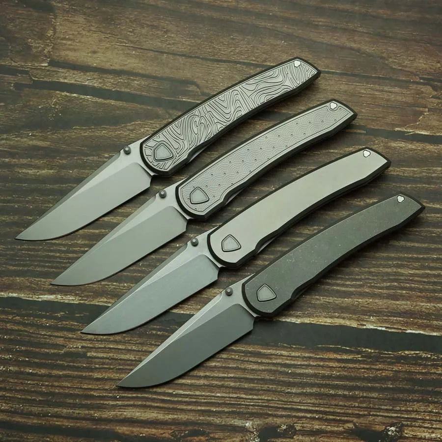 2026 New Waka Folding Knife Real Titanium Alloy Handle 154CM Steel Ceramic Bearing Outdoor Camping Survival Pocket EDC Tool
