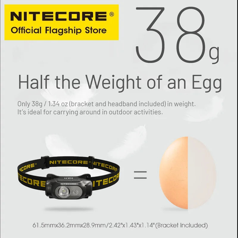 NITECORE HA11 2024 AA Headlamp 240 Lumens 38g for Night Running Camping Fishing Compatible Alkaline AA Batteries 14500 Battery