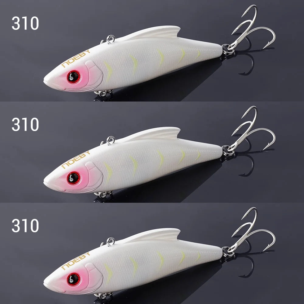 Noeby 3 Pieces 90mm 33g Sinking Vibes Rattling and Vib Artificial Hard Baits Sea Crankbaits Rattlins for Winter Fishing Lures