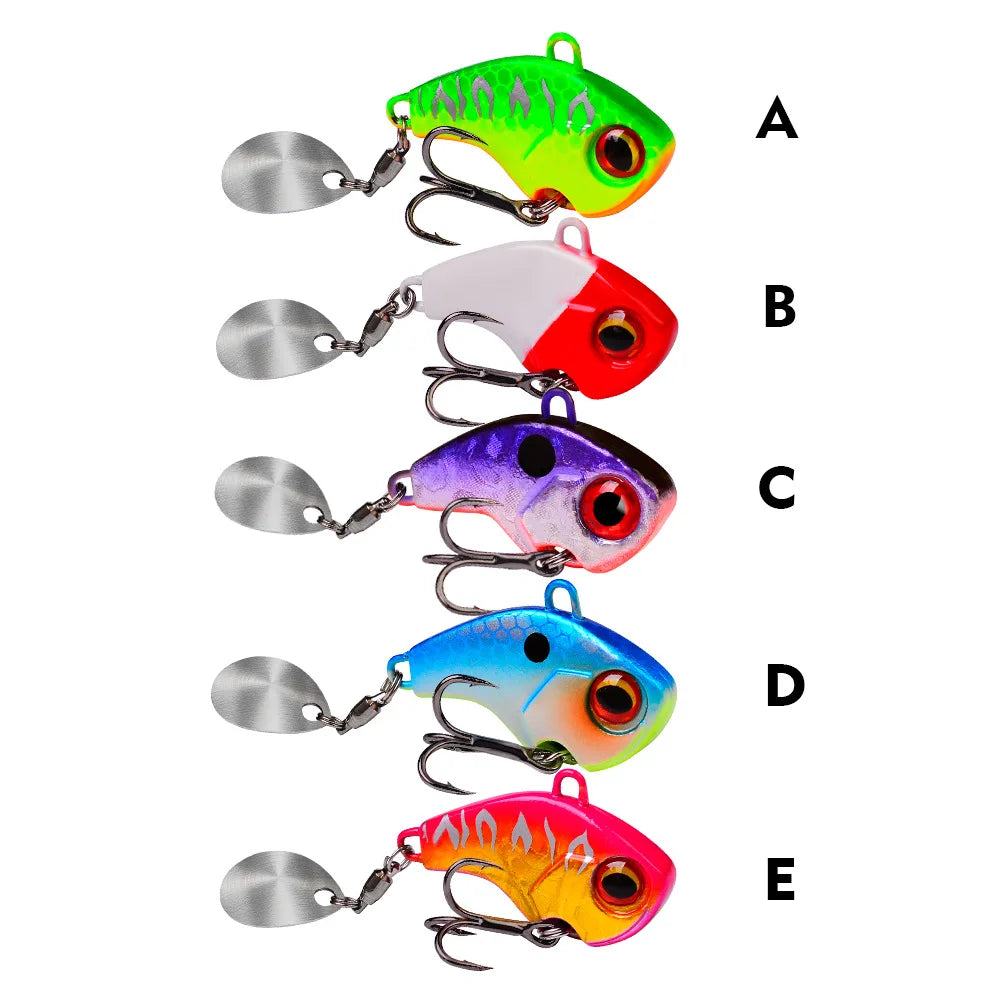 Fishing Lures Wobble Rotating Metal Vib Vibration Bait Winter Fishing 5g 7g 10g Artificial Hard Baits Spinner Spoon Lure Pesca