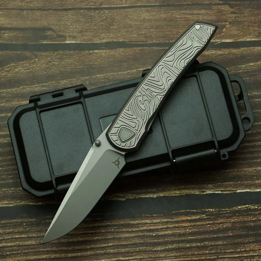 2026 New Waka Folding Knife Real Titanium Alloy Handle 154CM Steel Ceramic Bearing Outdoor Camping Survival Pocket EDC Tool