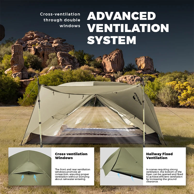 Naturehike Mongar UL/PRO 1 2 3 Person Tent Ultralight Waterproof Backpacking Tent Outdoor Portable Hiking Camping Sunshade