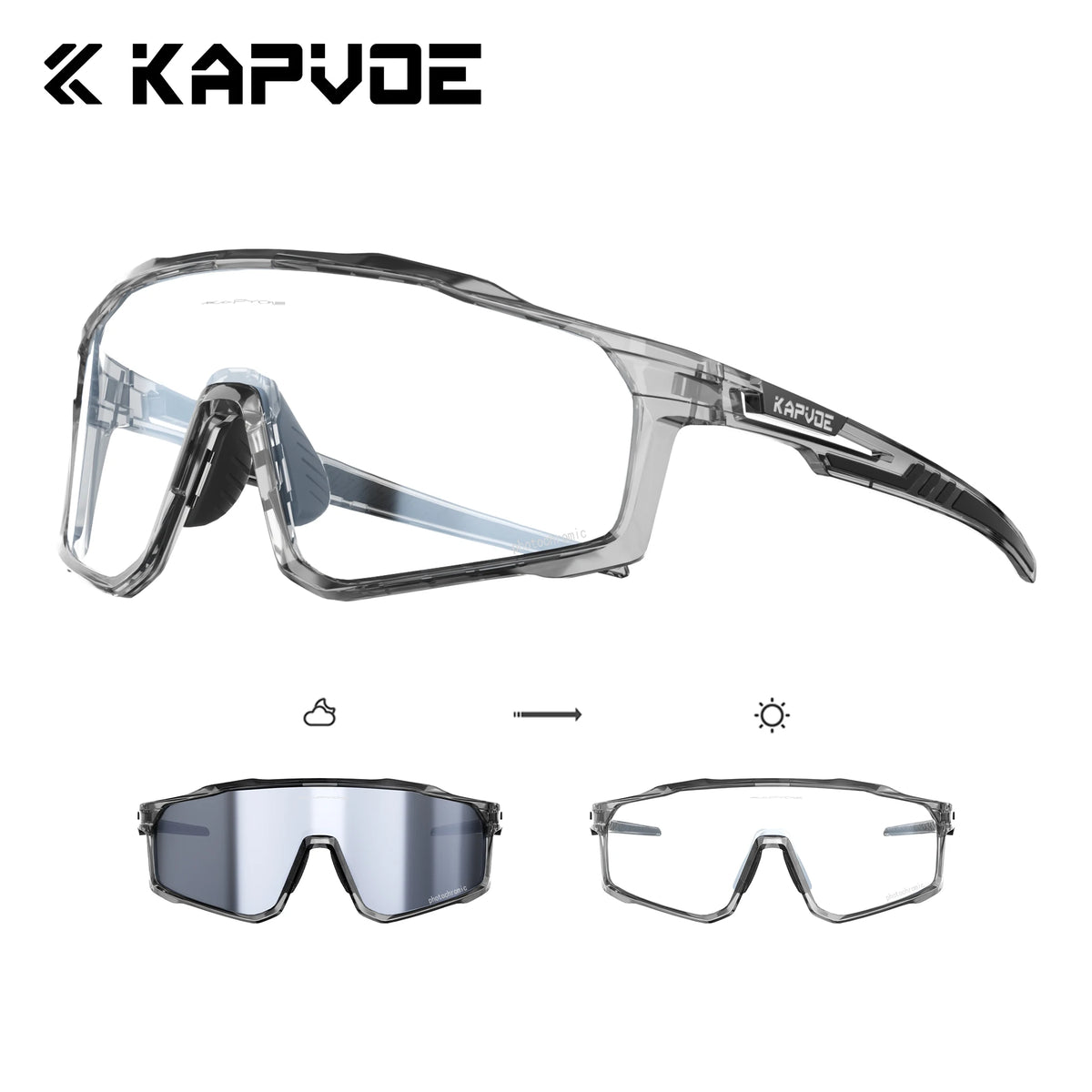 KAPVOE New Large Size Cycling Sunglasses Glasses Outdoor UV400  Sports MTB Goggles Bike Driving Glasses Men Road Bicycle Glasses
