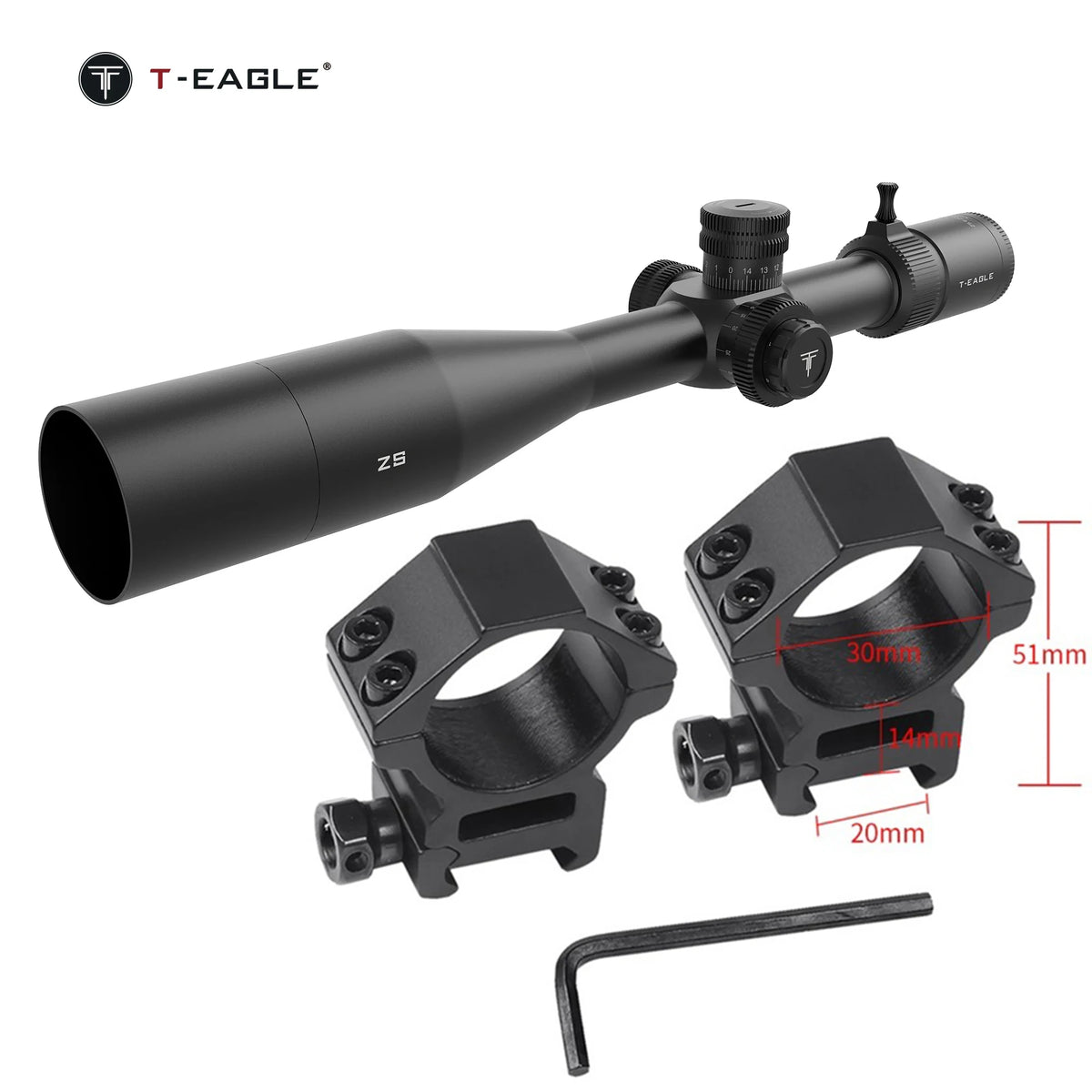 T Eagle ZS6-24X50 FFP IR Tactical Riflescope Spotting Scope for Rifle Hunting Optical Collimator Airsoft Airgun Sight Zero Stop