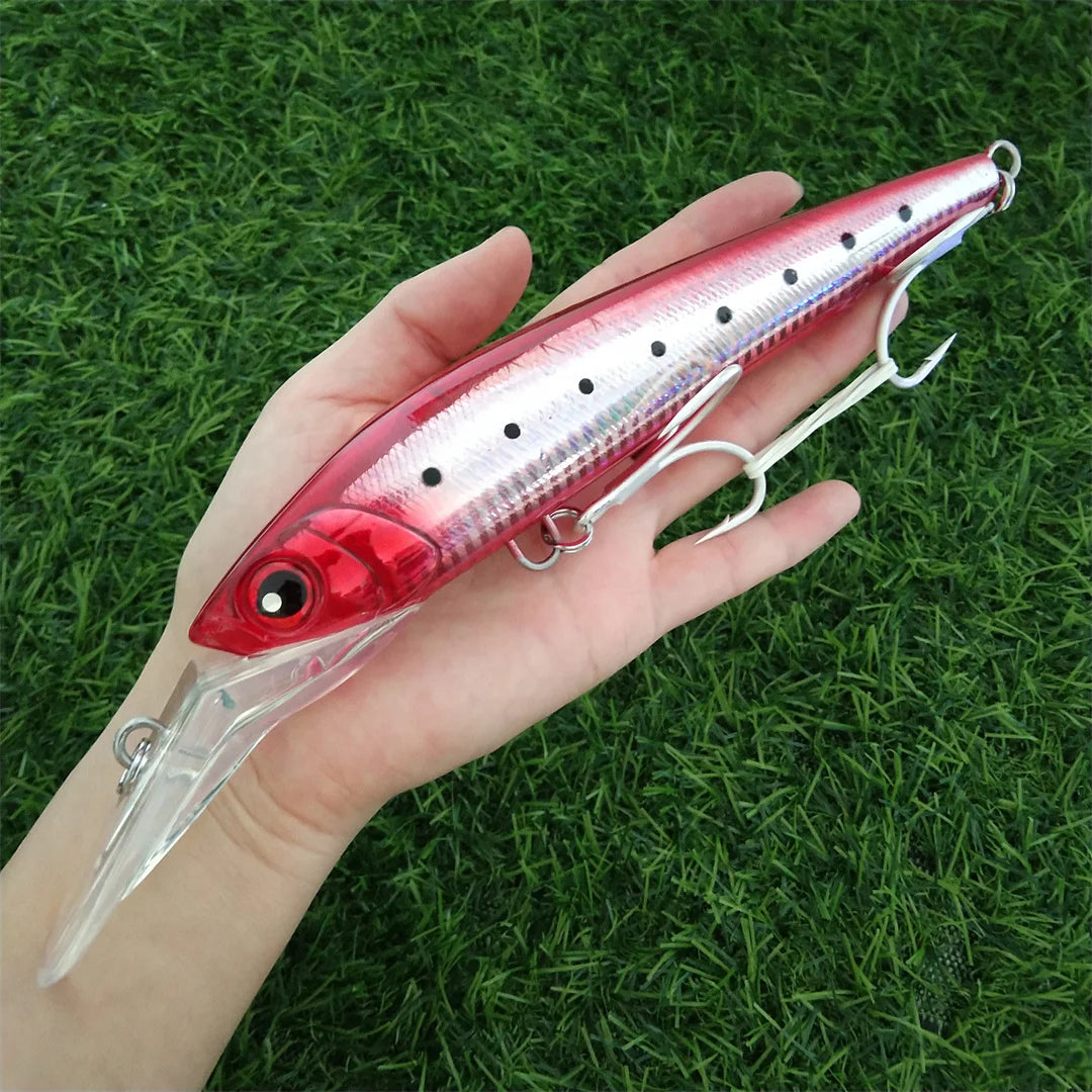 Noeby 1pc Minnow Lure 18cm 98g 14cm 50g Sinking 7-9m Trolling Fishing Lures Artificial Bait Wobbler of Minnow Hard Lure