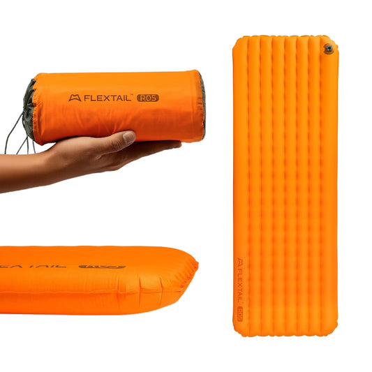FLEXTAIL TINY SLEEPING PAD R05 – 196cm Insulated Sleeping Pad, R 5.6 Inflatable Air Mat, 4 Seasons Outdoor Camping Air Mattress