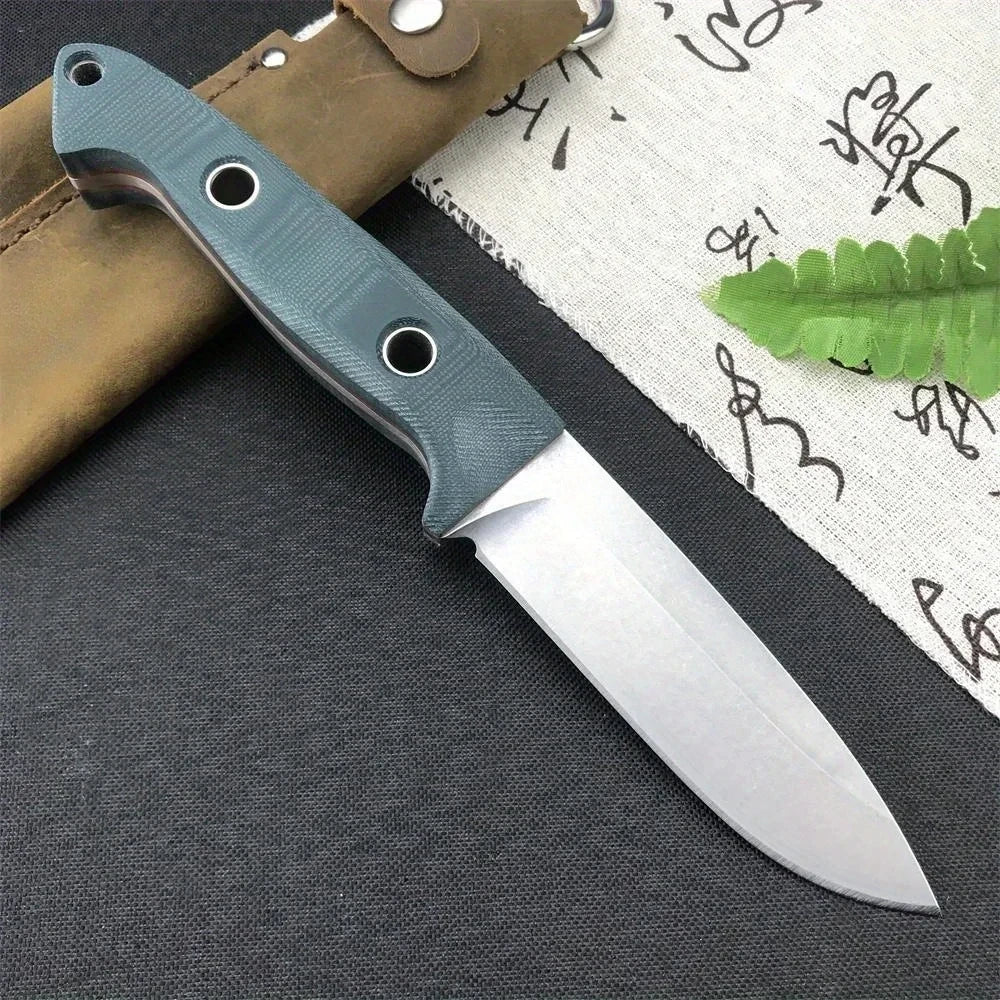 Fixed Blade Pocket Knife S30v Blade G10 Handle Outdoor Survival Hunting Camping Fishing BM 162 with Cowhide Sheath Multi Tool