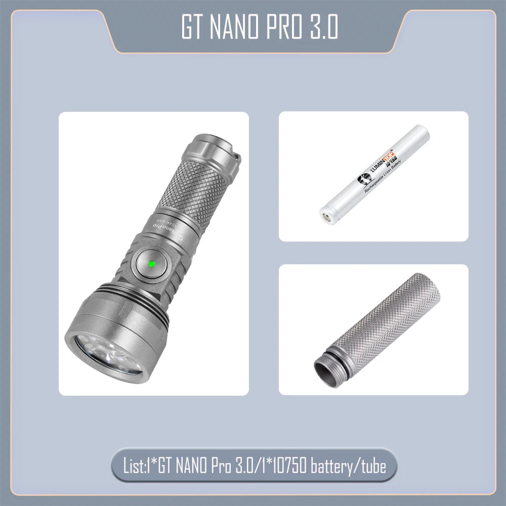 Outdoor Fishing Lighting Camping Lantern EDC LED Flashlights 1600LM Type C Rechargeable Lamp Self Defense Torch GT NANO PRO 3.0