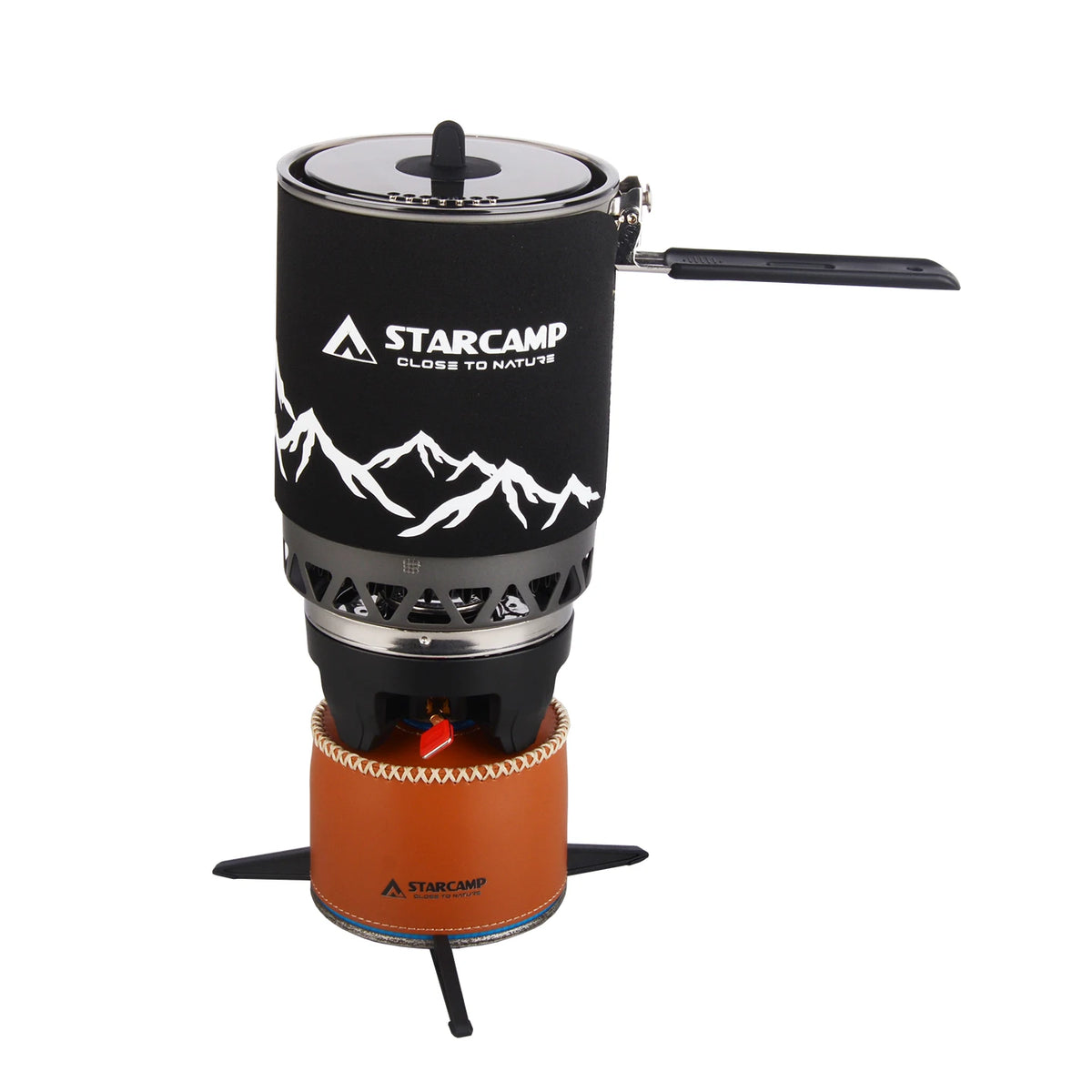 STARCAMP 1800ml Outdoor Camping Cooking System Hiking Fastboil Jet Cooker Gas Stove Gas Burner With Pot