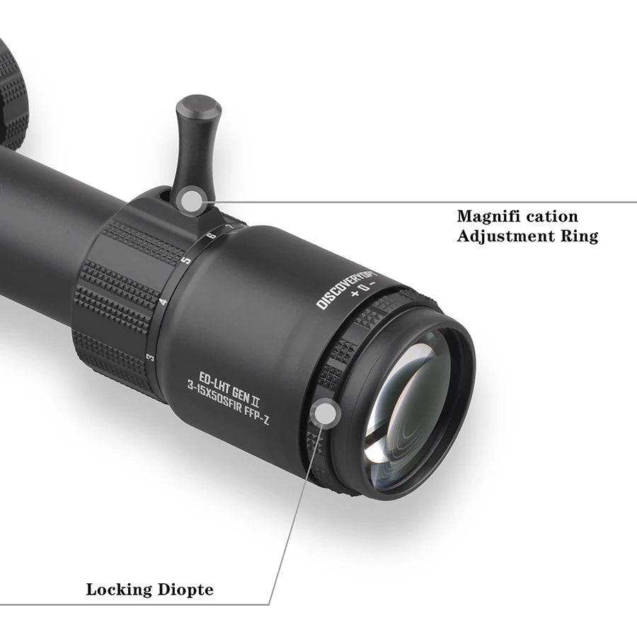 Discovery ED GEN II 3-15X50 Tactical Riflescope Optic Sight Super HD Illuminated First Focal Plane Hunting Shooting Scopes