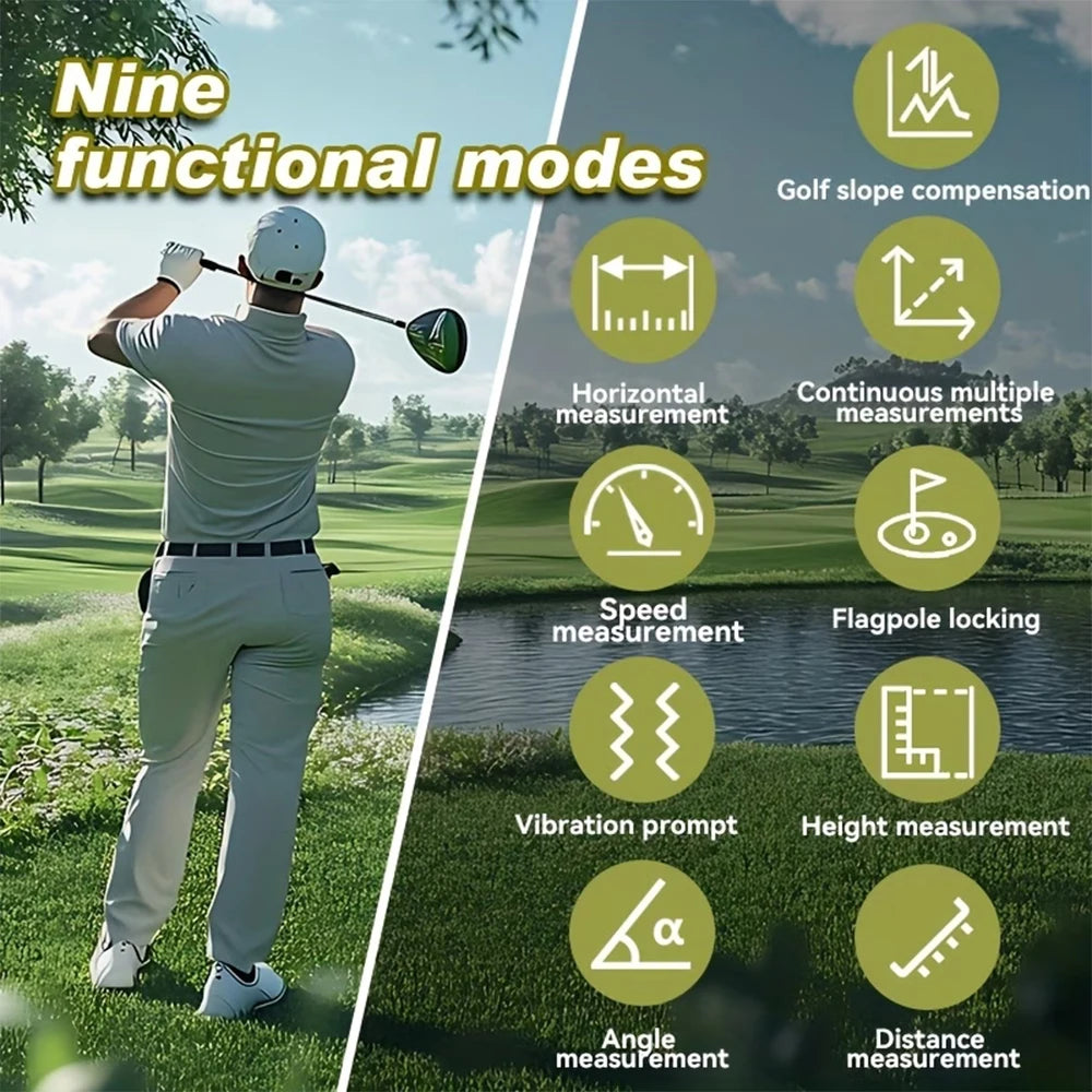 Laser Hunting Rangefinder 600/800/1200Y with Slope 6X  Golf Range Finder For Hunting Golfer Type-C Rechargeable