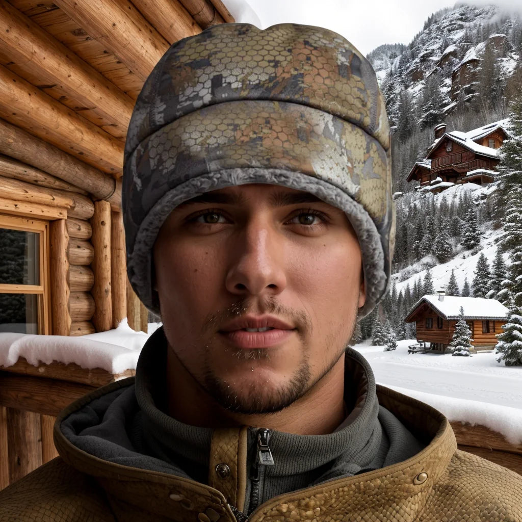 Men's Three-in-One Fabric Jetstream Insulated Beanie Winter Hat Thermal Cap for Cold Weather