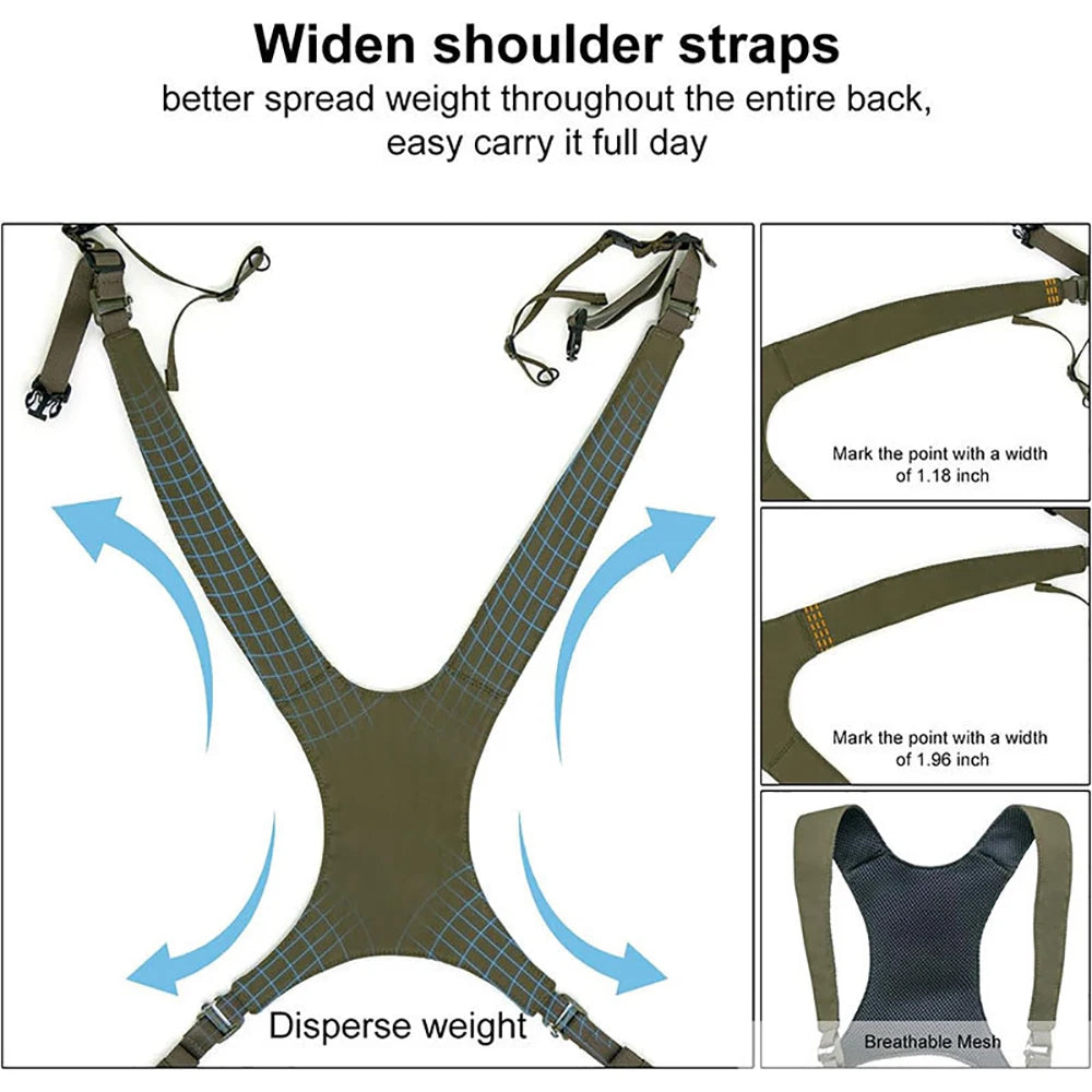 Outdoor Sports Binoculars Bag Chest Bag Hiking Climbing Telescope Storage Bag Foldable Multi-Pocket Portable Backpacks